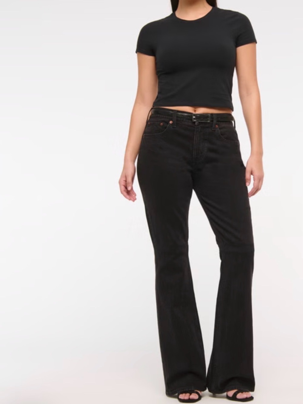 Abercrombie & Fitch Black curve love mid-Rise bootcut Jeans